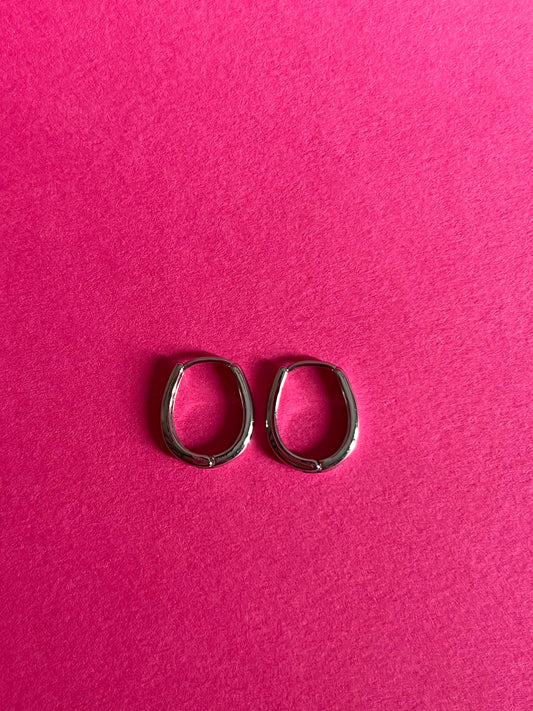 silver oval hoops