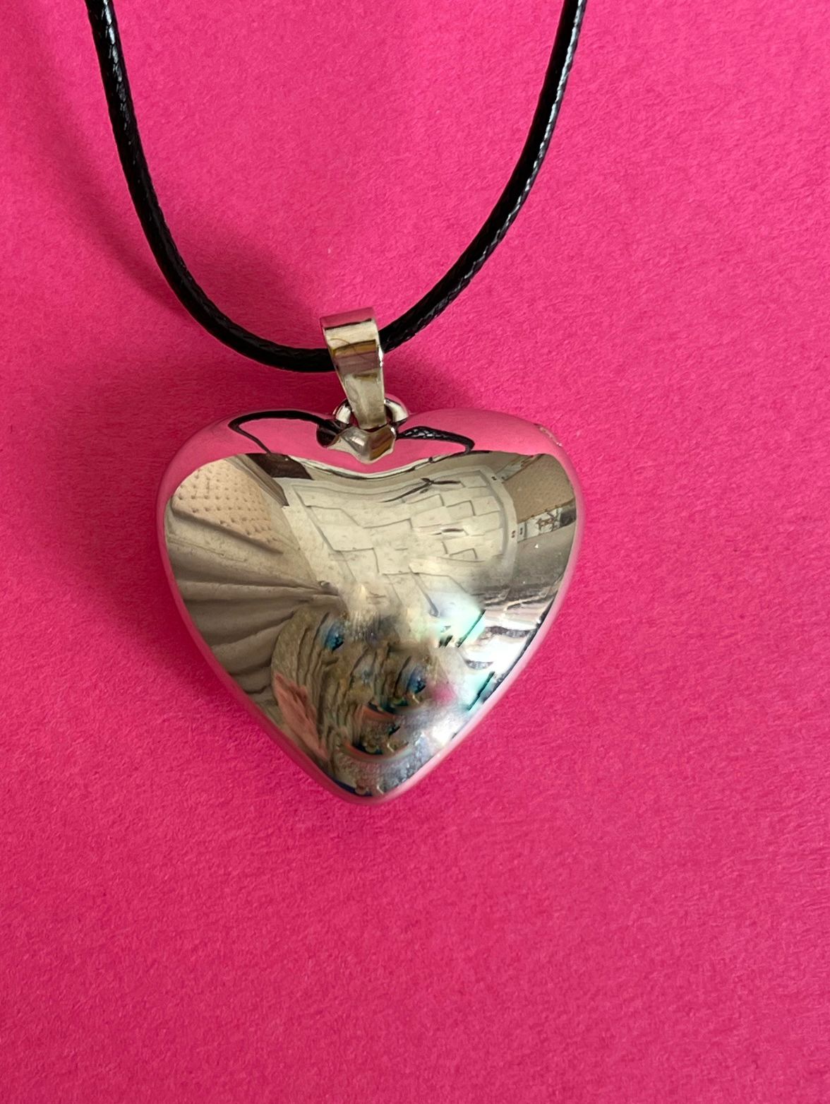 silver statement heart pendant