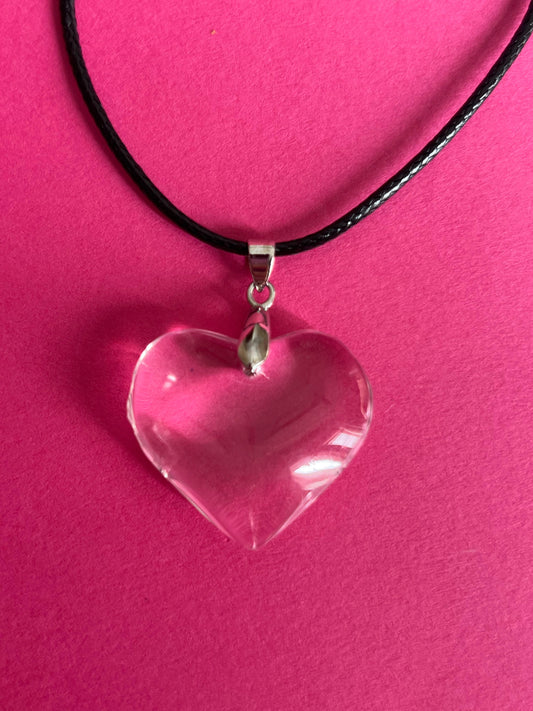 crystal baby pink heart pendant