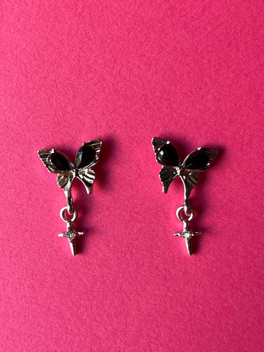 black butterfly earrings