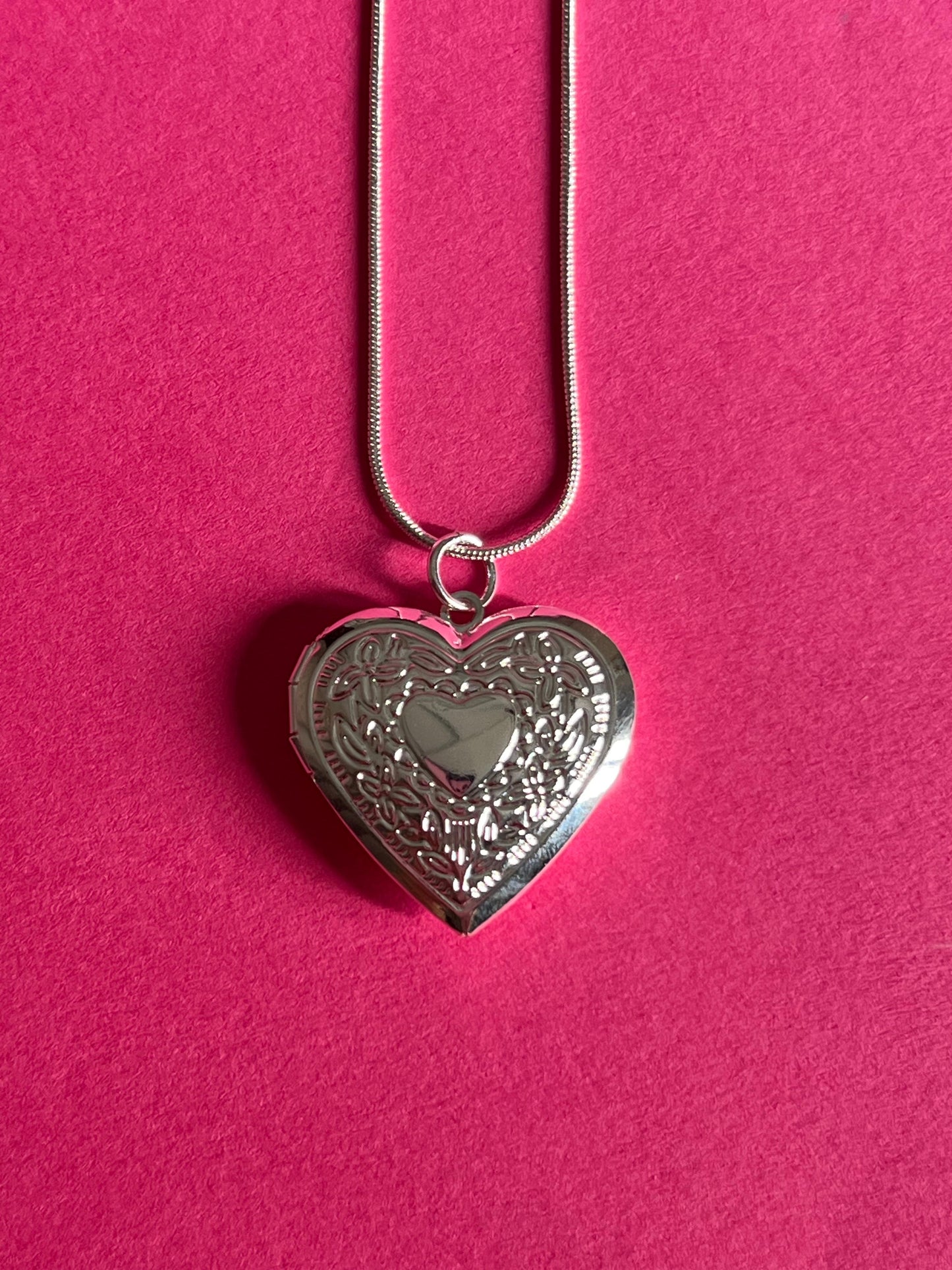 silver open heart pendant