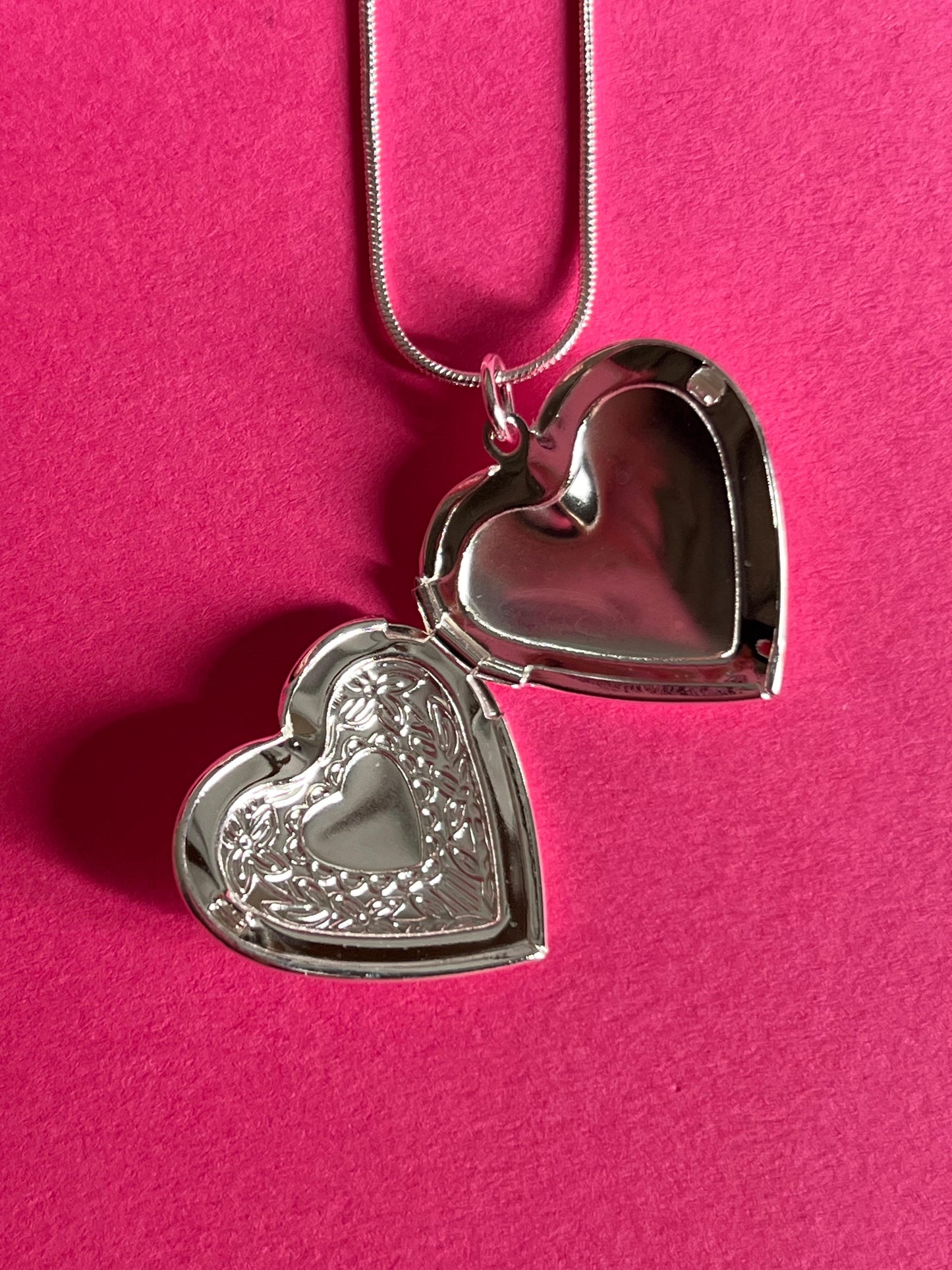 silver open heart pendant