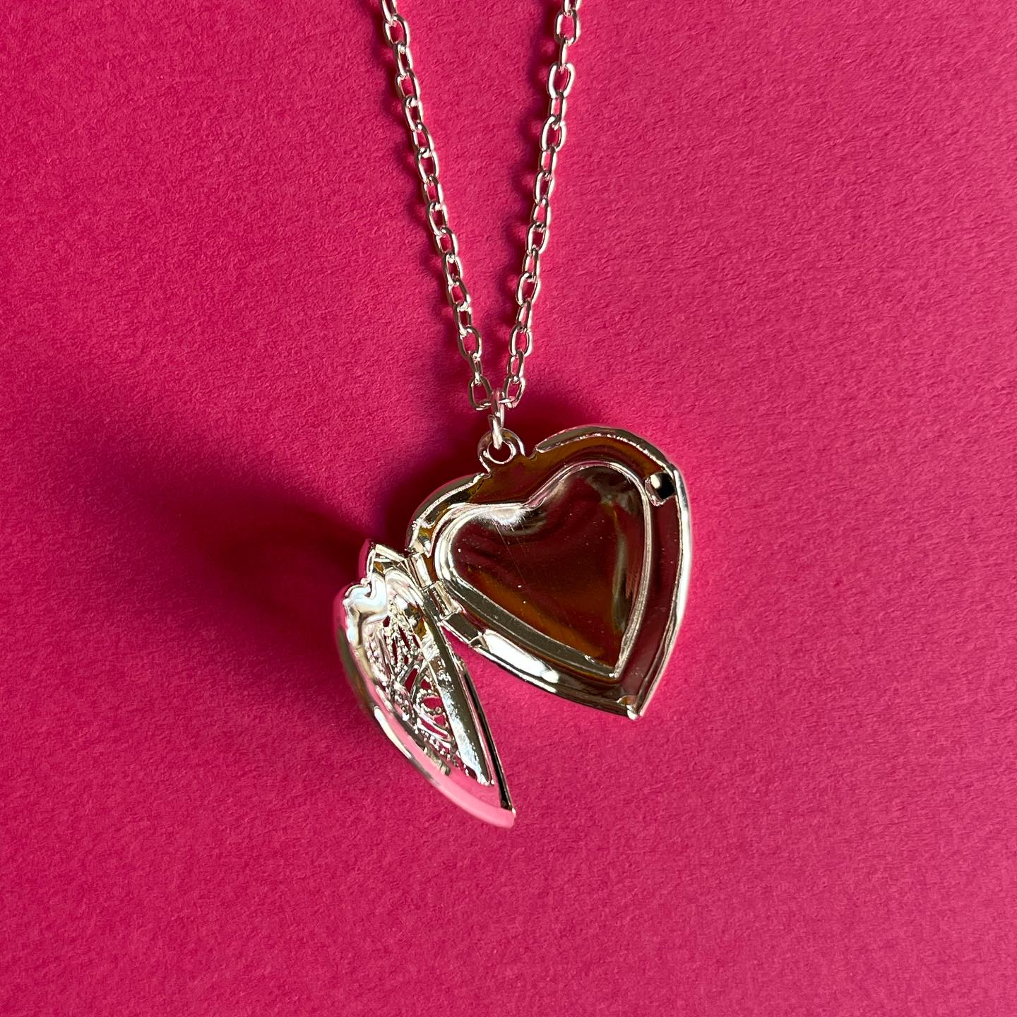 open heart silver pendant