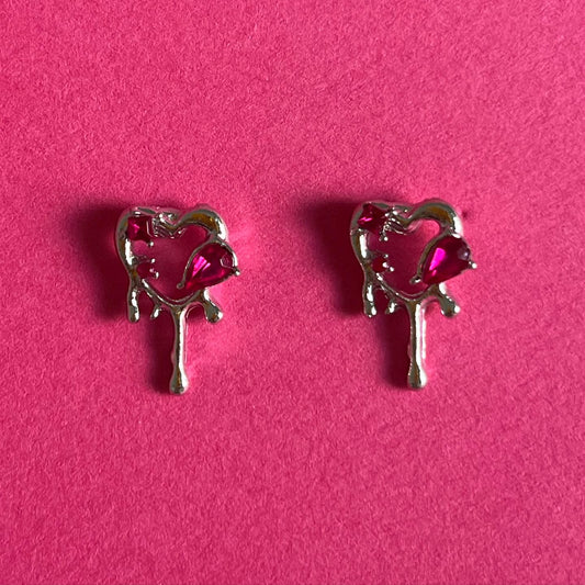 pink y2k stud earrings