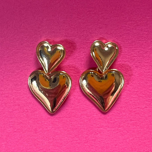 gold heart earrings