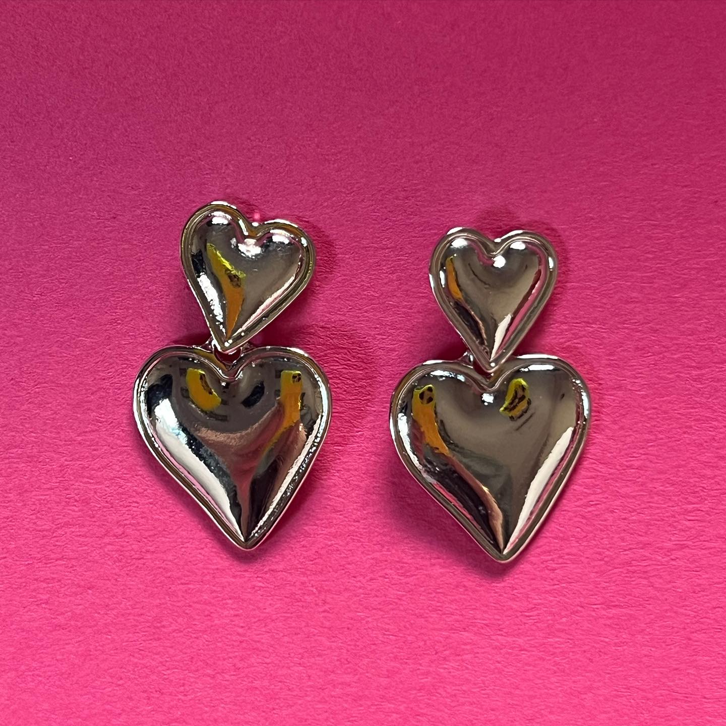 silver heart earrings