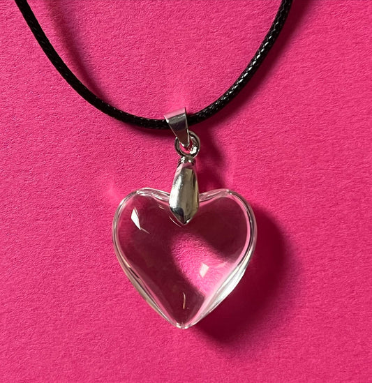 crystal heart statement pendant