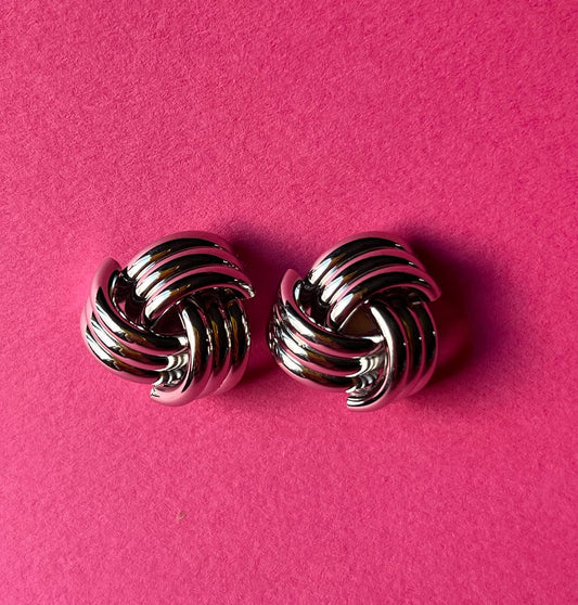 tripple knot silver hoops