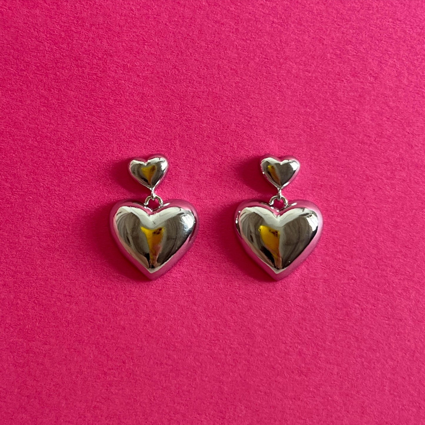 silver heart earrings