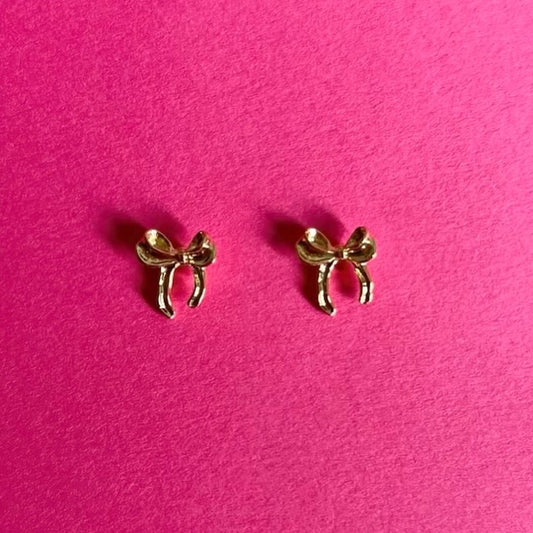 gold bow earrings