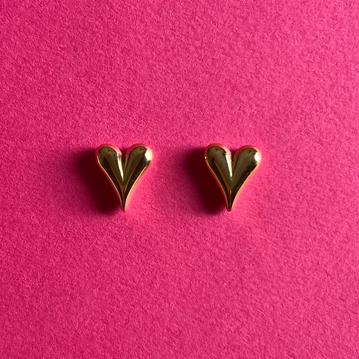 gold heart stainless steel earrings