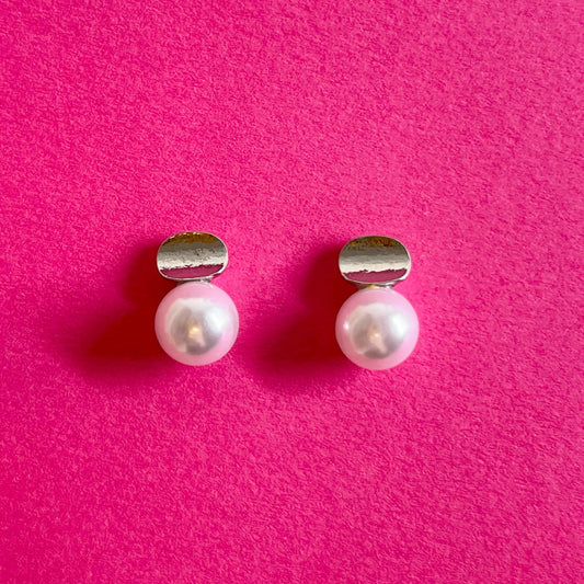 white pearl earrings