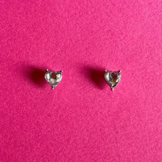 silver heart studs