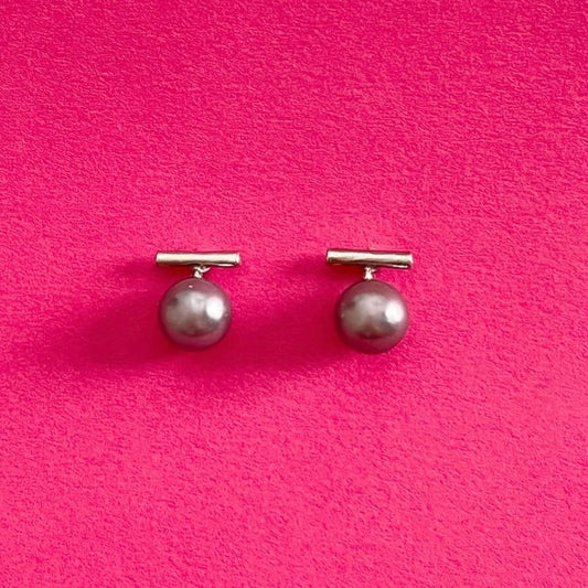 silver grey stud earrings