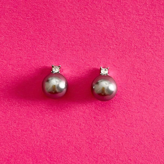 grey pearl earrings