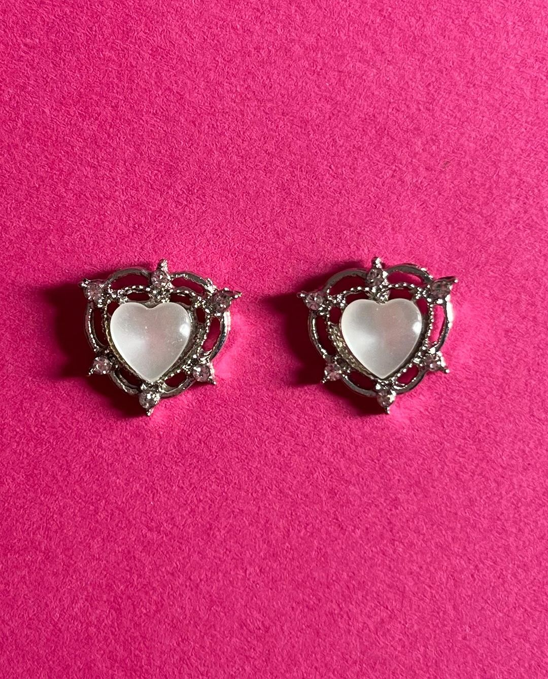 moonstone heart earrings