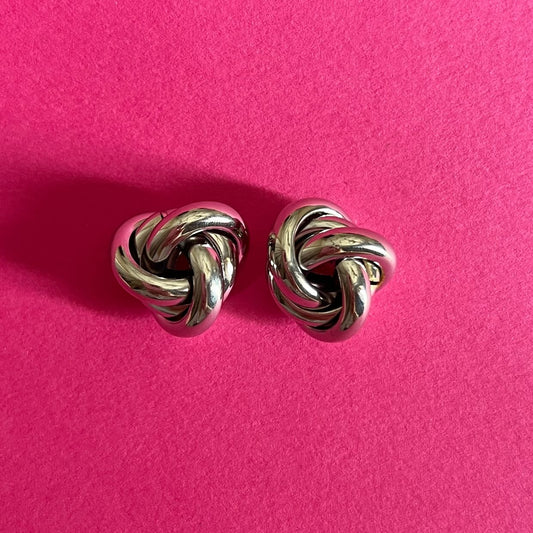 silver multiple twisted hoops