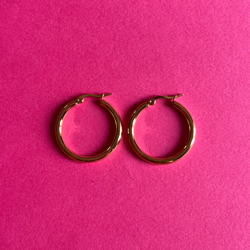 gold statement hoops