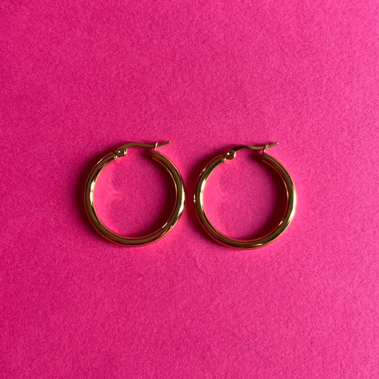 gold statement hoops